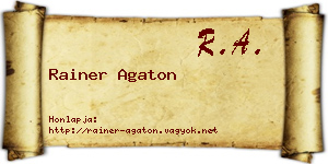 Rainer Agaton névjegykártya